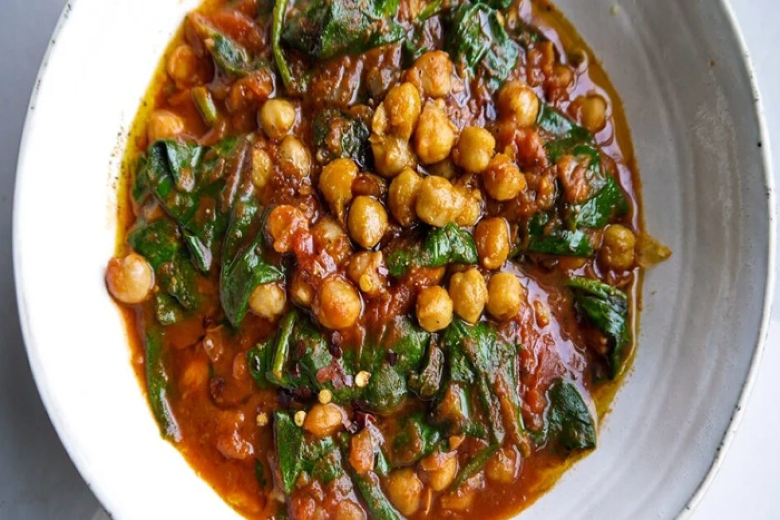 Chickpea, chorizo & spinach stew